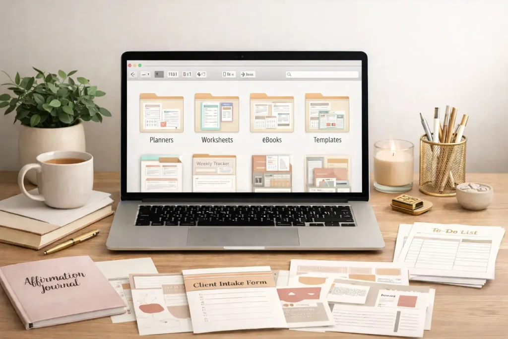 PLR content bundles organized for digital product creation