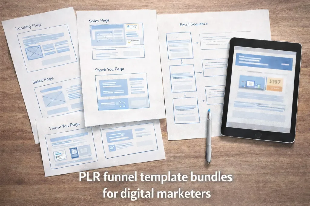 PLR funnel template bundles for digital marketers