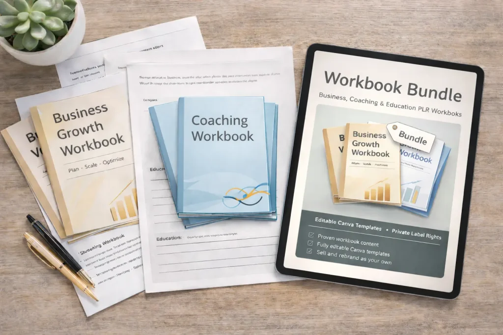 PLR workbook bundles for digital product sellers
