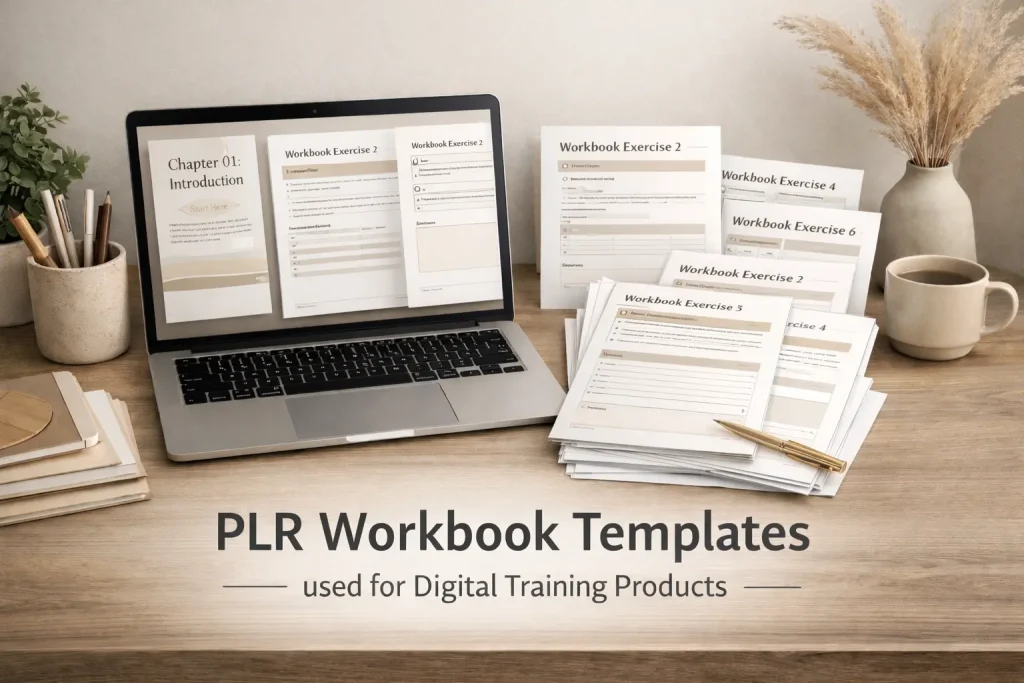 PLR workbook templates used for digital training products