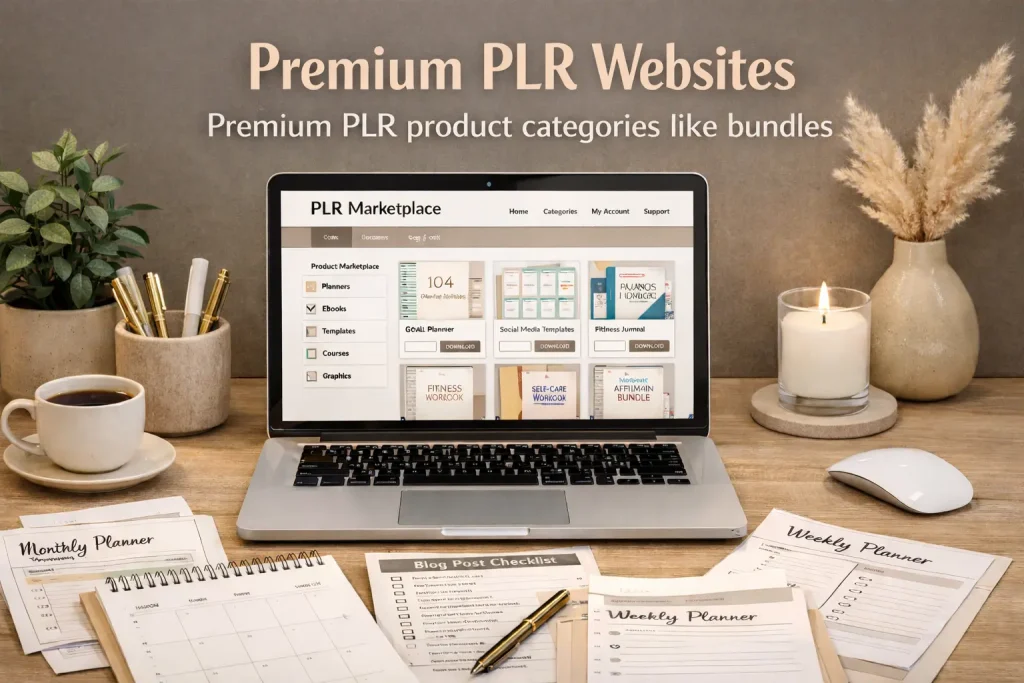 Premium PLR websites offering professional digital products