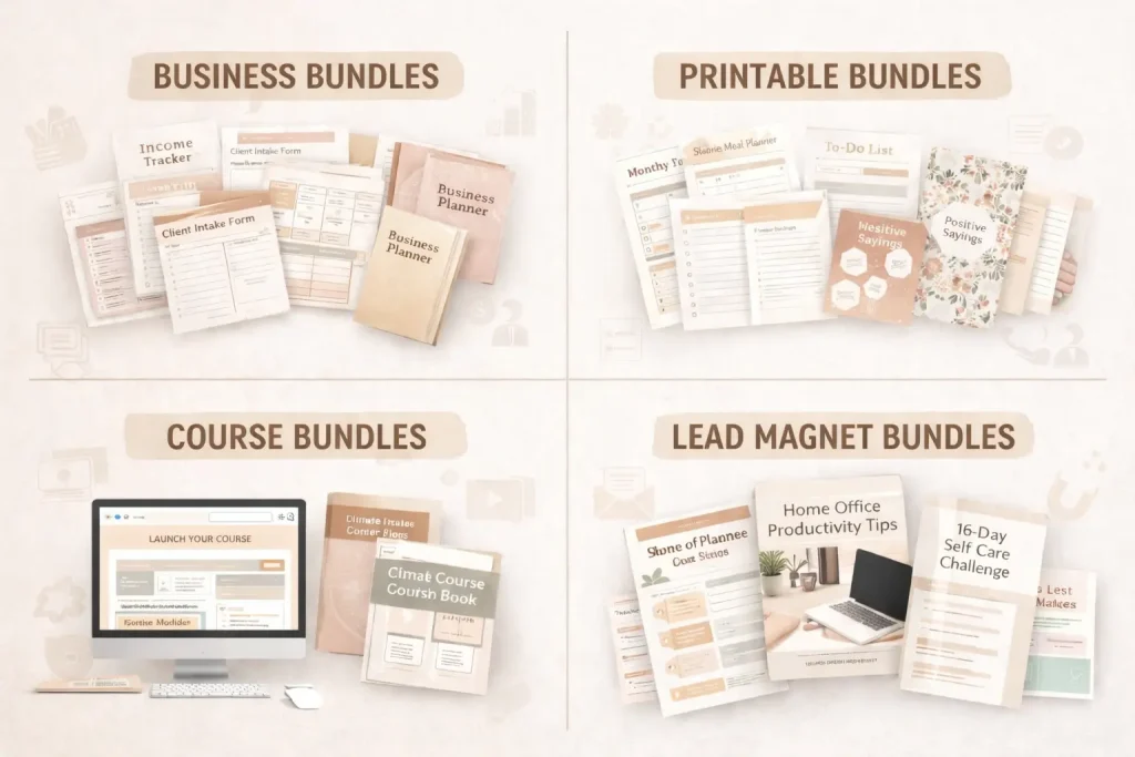 Types of PLR content bundles for resale and digital products
