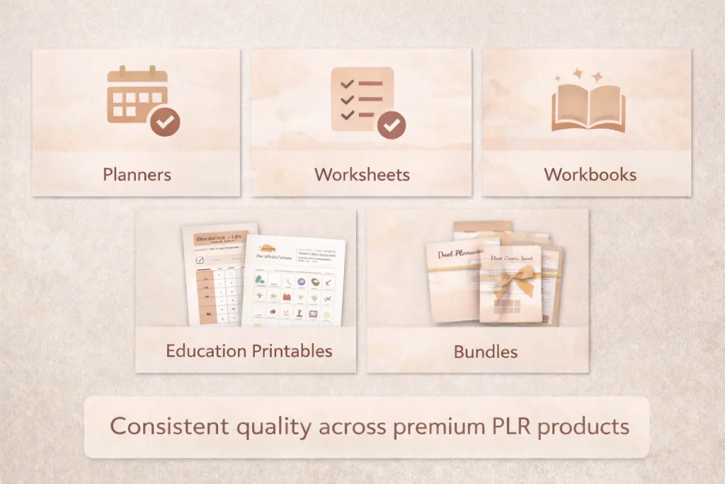 Types of products offered by premium PLR websites
