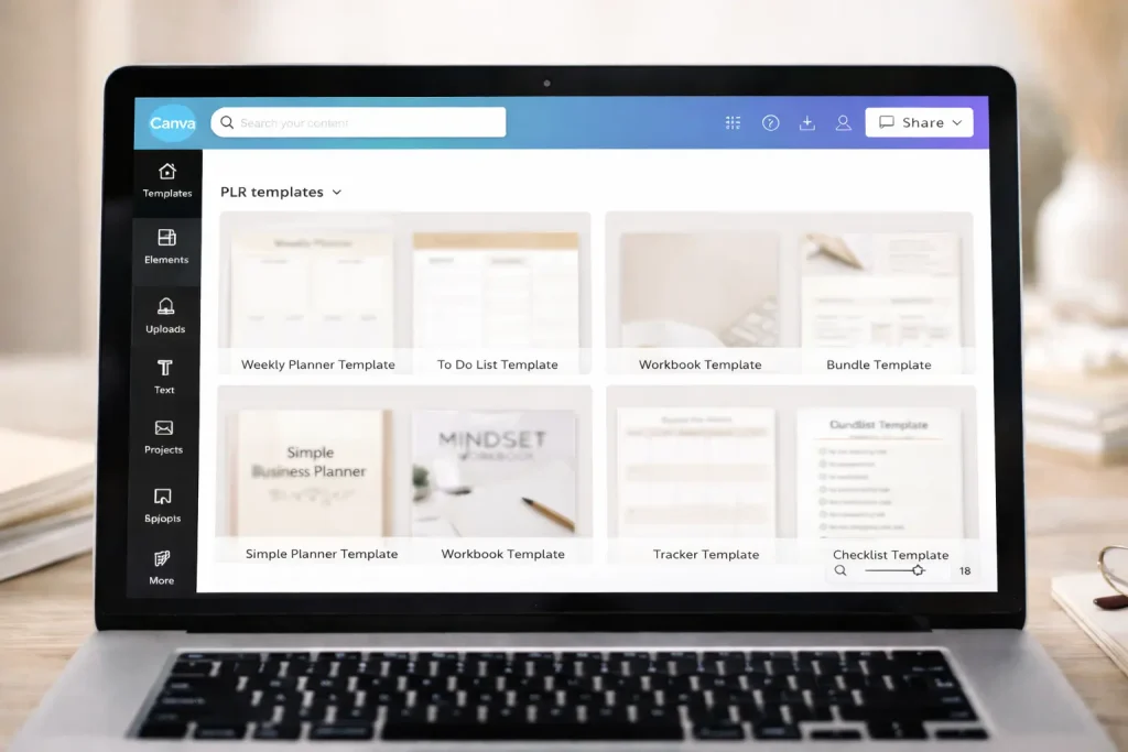 Canva-editable templates from premium PLR resources