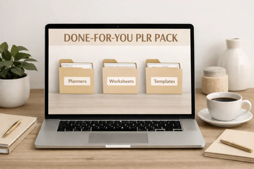 Organized done-for-you PLR packs ready for resale