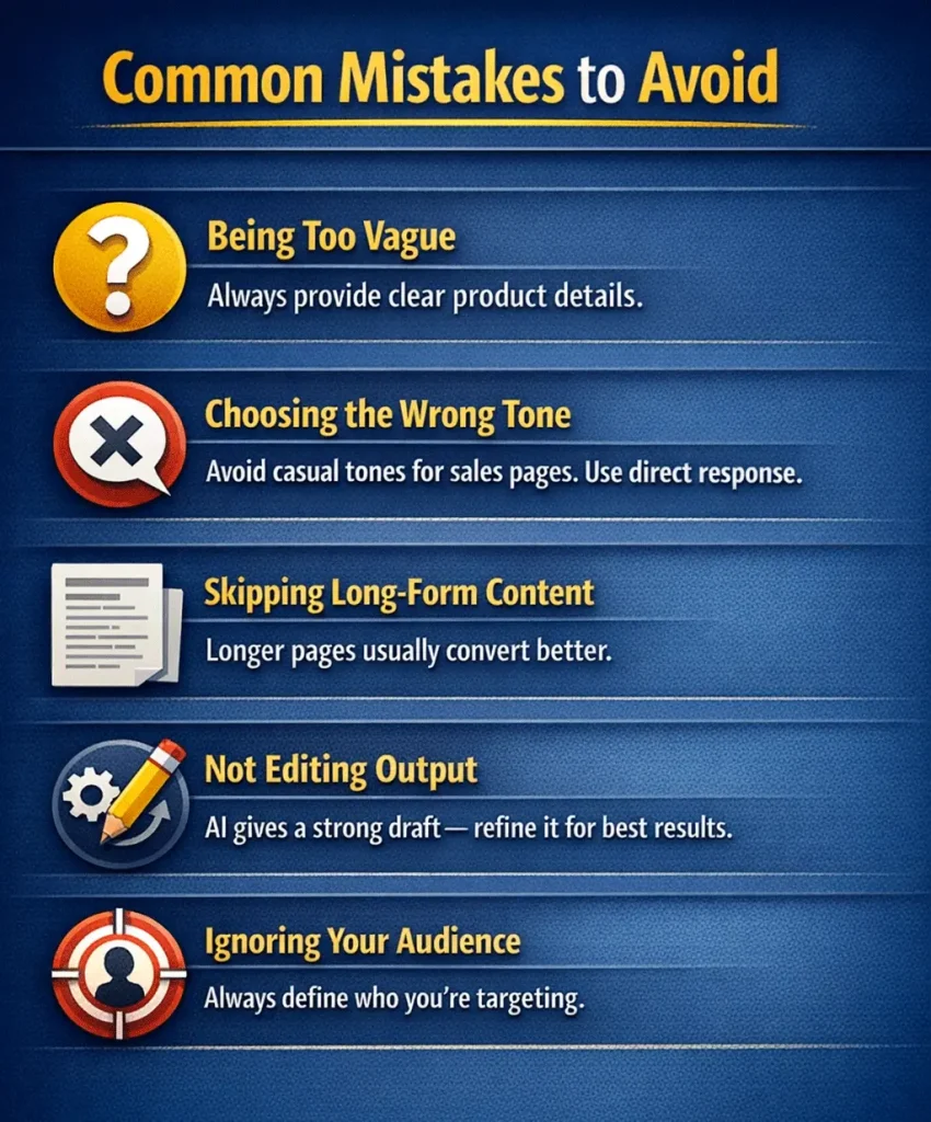 Common mistakes for effective sales copy