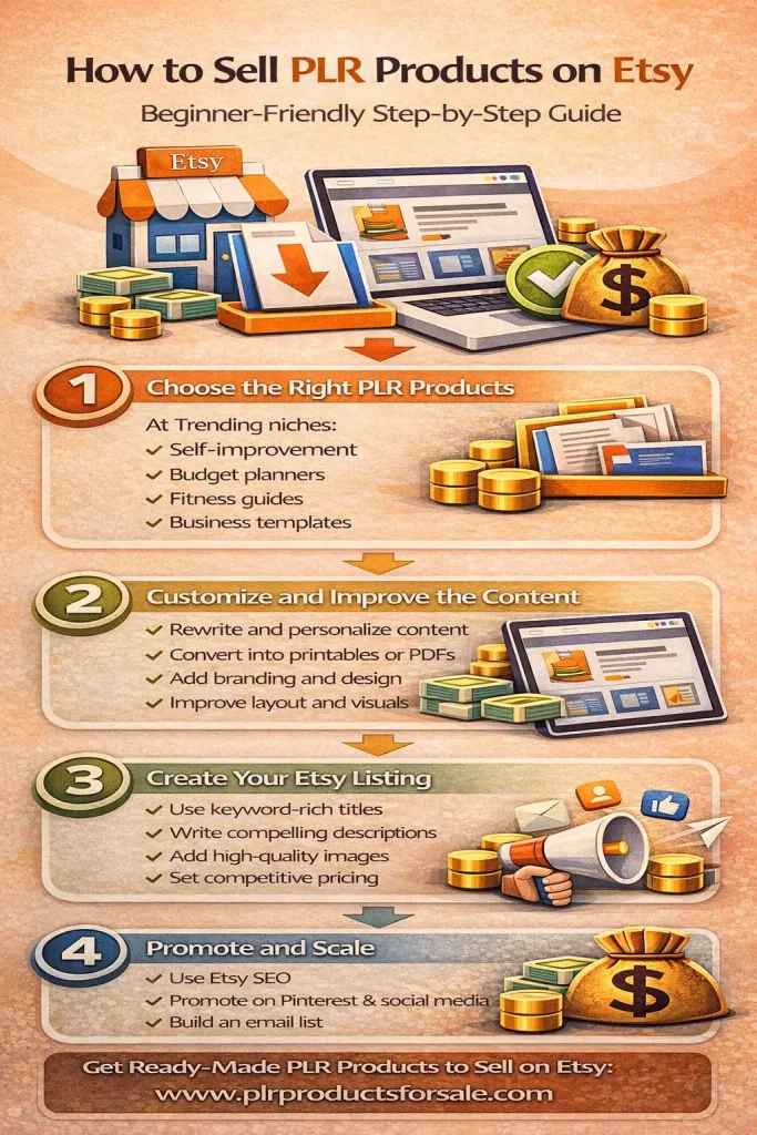 How to sell PLR products on Etsy for beginners