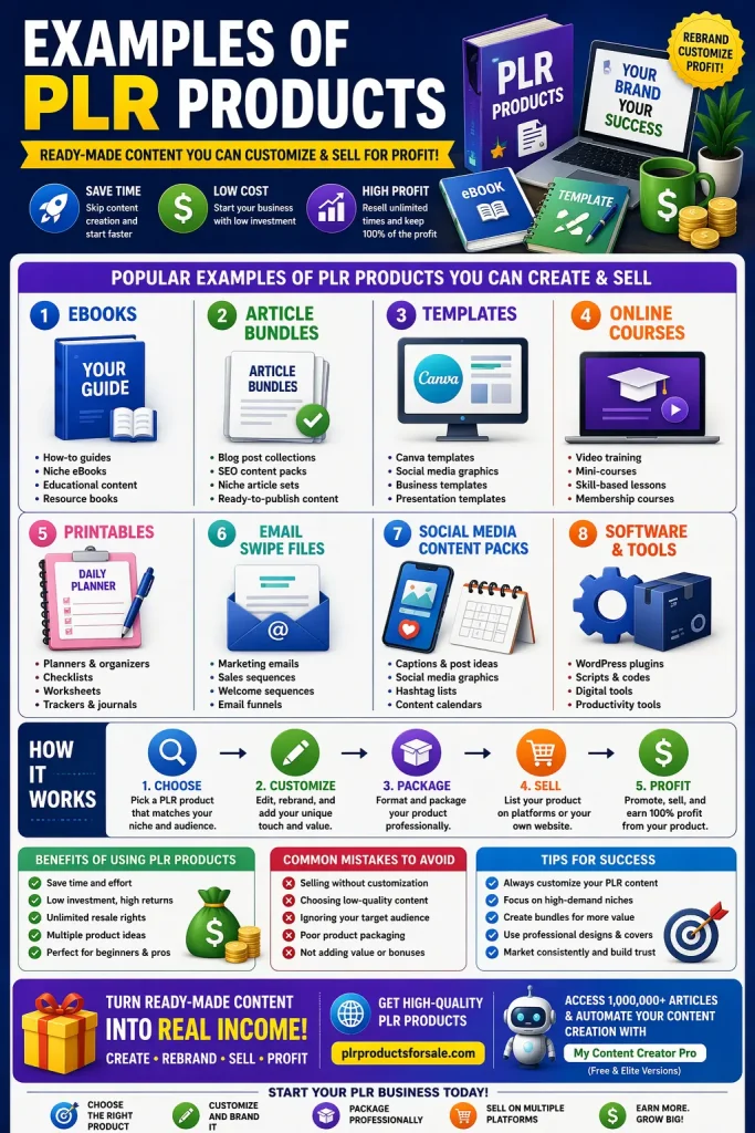 PLR products marketing cheat-sheet