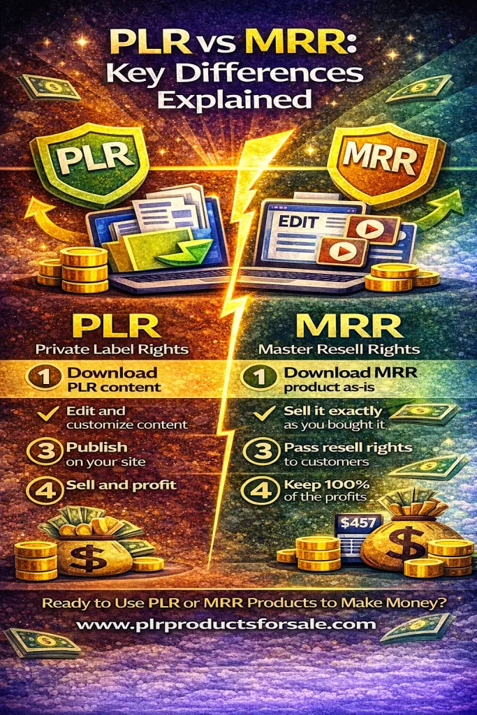 PLR vs MRR Digital Product Differences